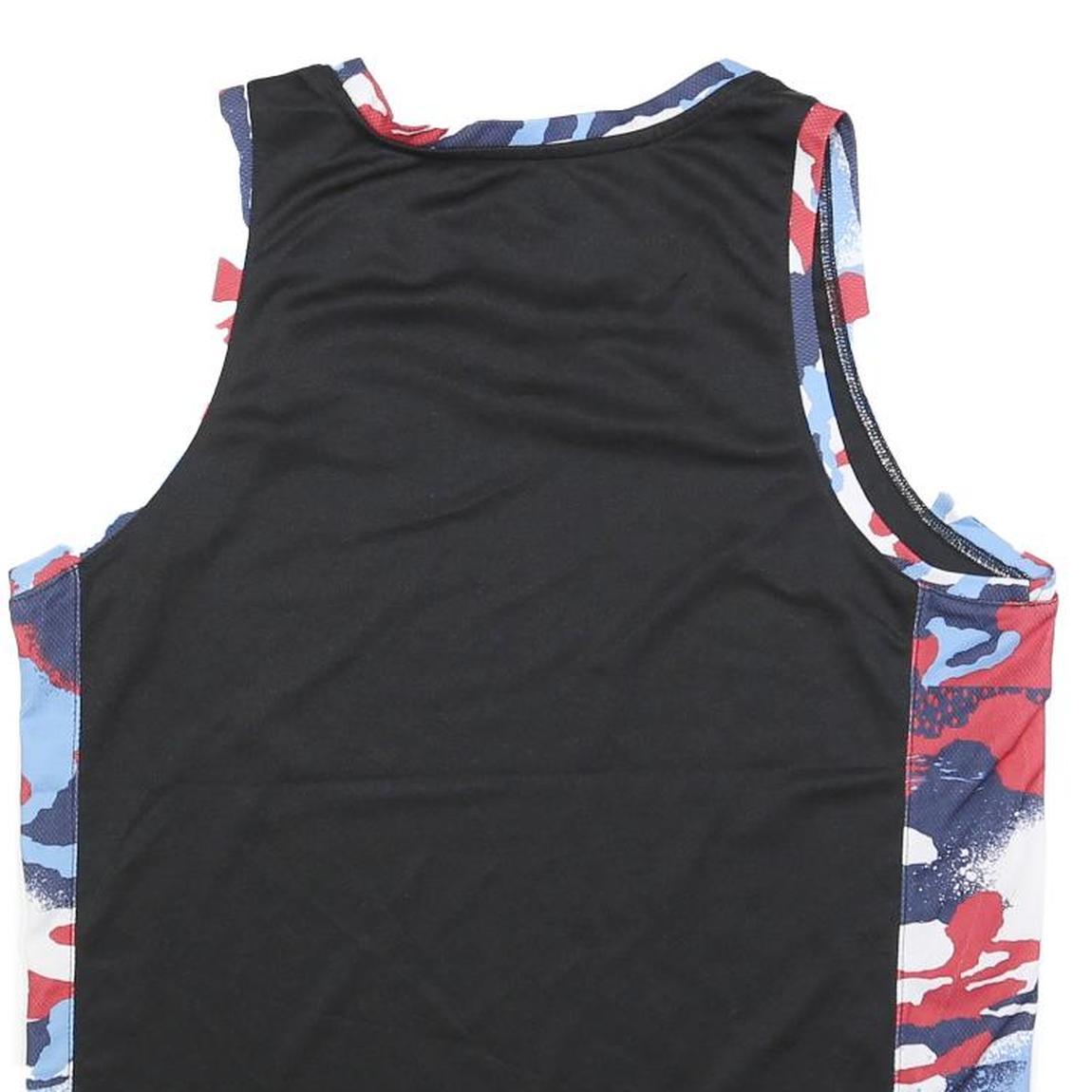 NBA Mens Black & Red Blue Graphic Vest M Sleeveless Crew Neck Basketball T-Shirt
