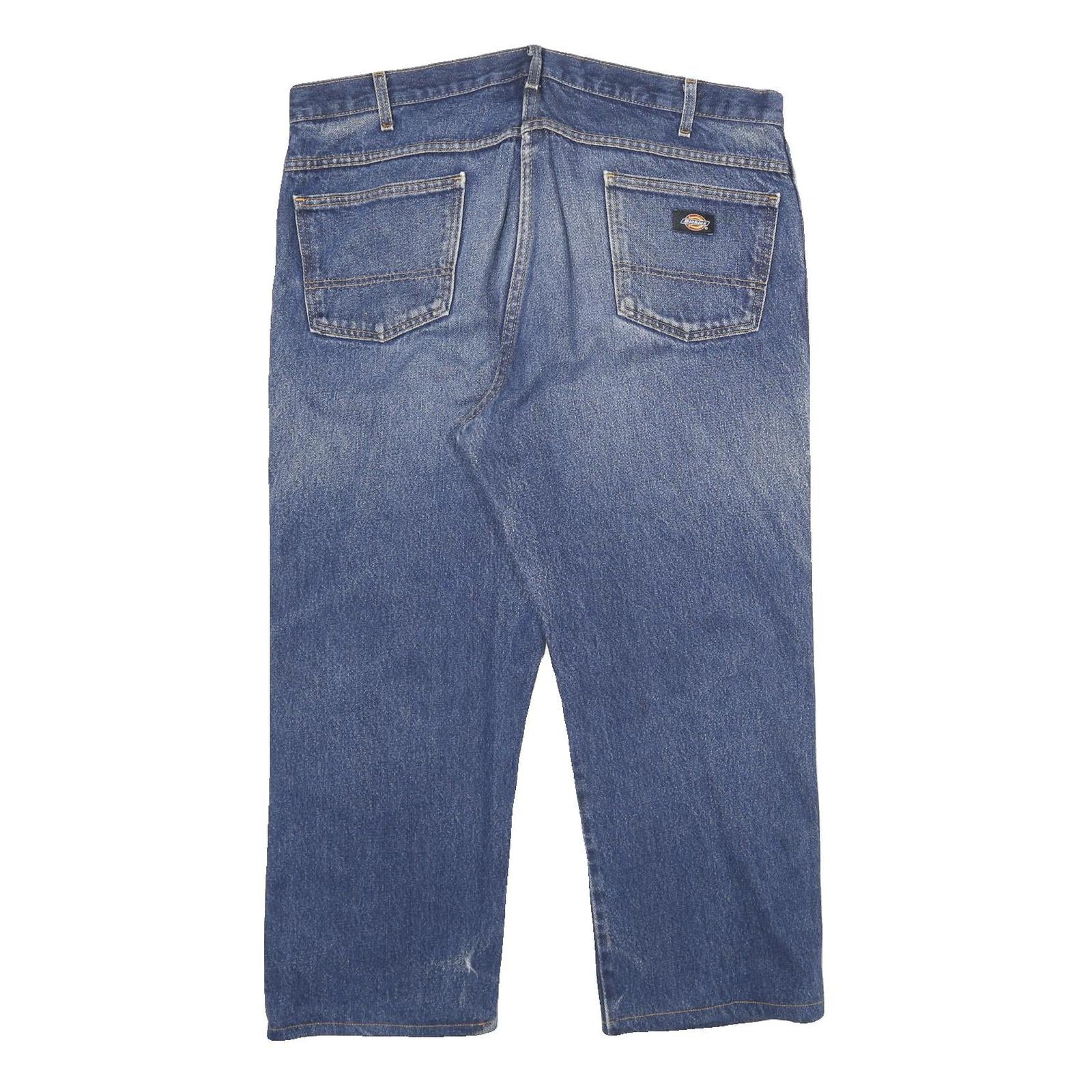 DICKIES Mens Relaxed Blue Denim Medium W40 L26 Cotton Jeans Zip Closure