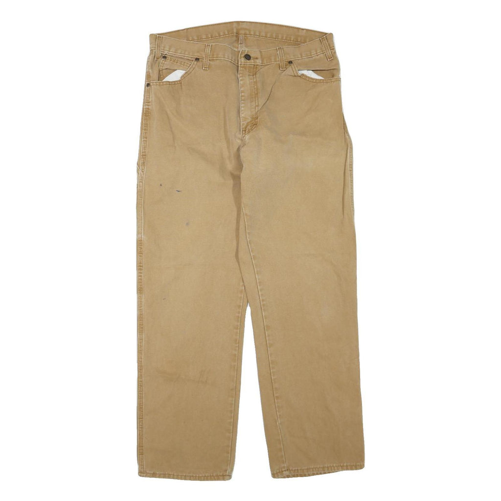 DICKIES Mens Jeans Beige Regular Straight Denim Medium W36 L32 Workwear Utility