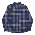 WOOLRICH Mens Blue & White Check Shirt 2XL Cotton Blend Long Sleeve Button