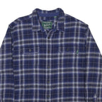 WOOLRICH Mens Blue & White Check Shirt 2XL Cotton Blend Long Sleeve Button
