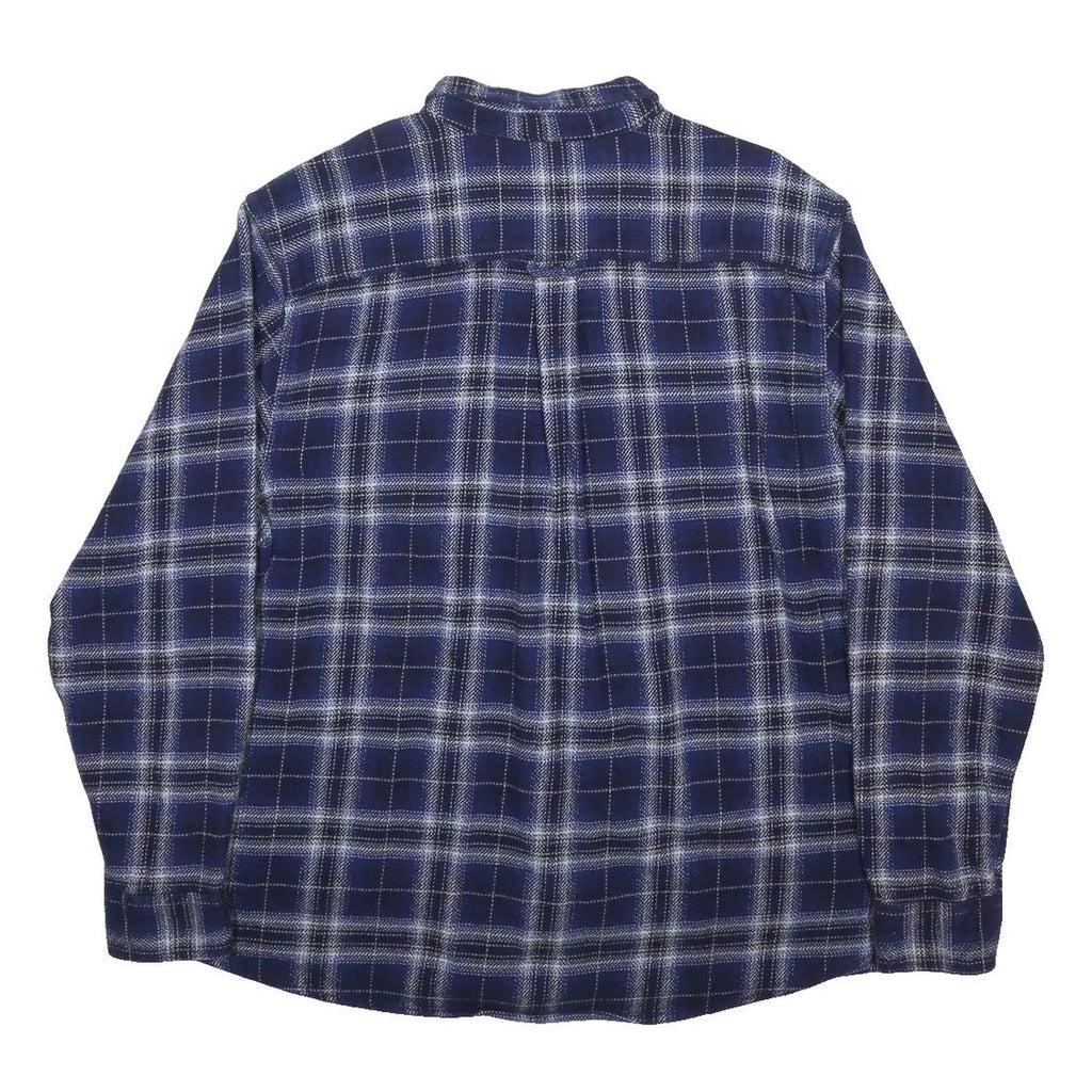 WOOLRICH Mens Blue & White Check Shirt 2XL Cotton Blend Long Sleeve Button