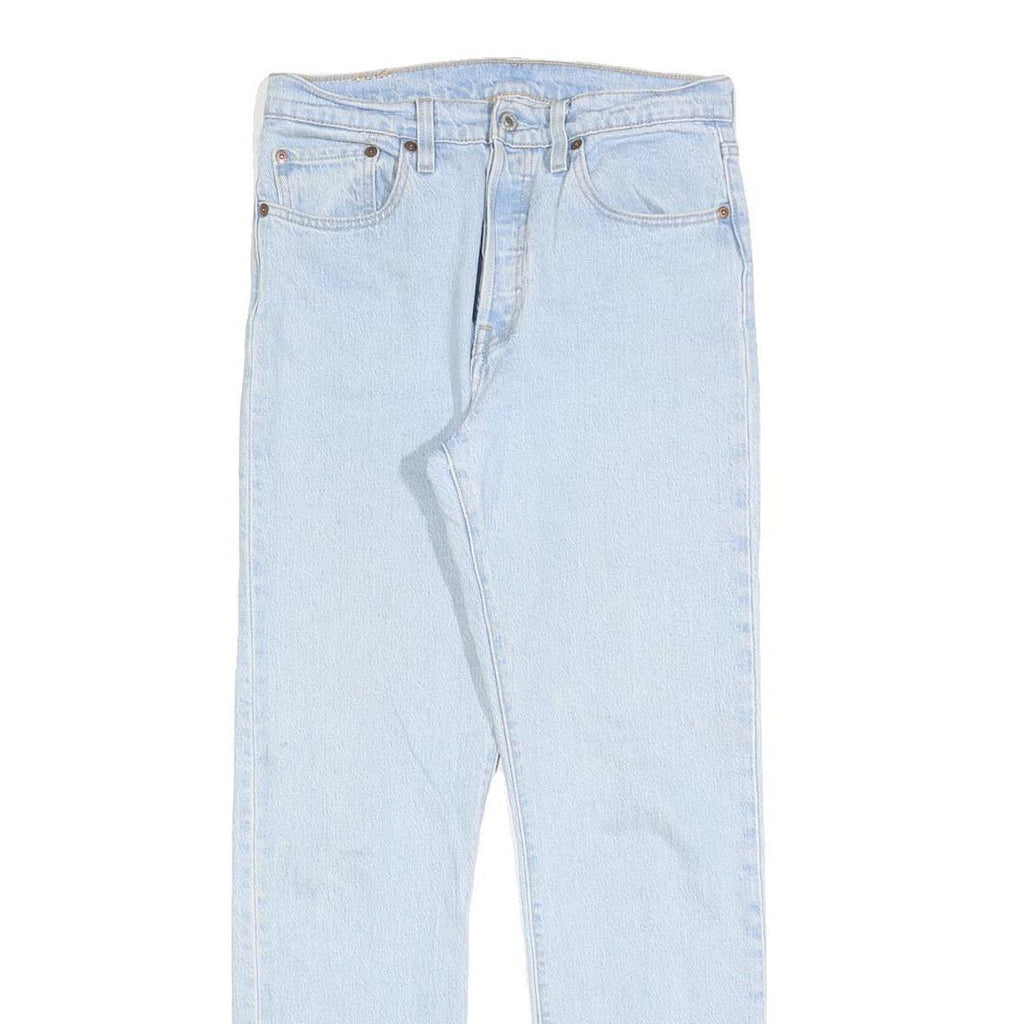 LEVI'S 501 Womens Jeans Light Blue Regular Straight Denim W27 L30 Classic Button