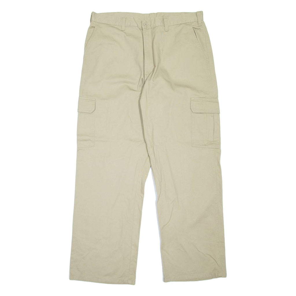 DICKIES Cargo Workwear Mens Trousers Beige Loose Straight W38 L32