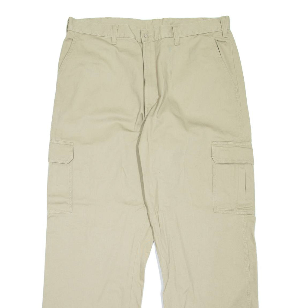 DICKIES Cargo Workwear Mens Trousers Beige Loose Straight W38 L32