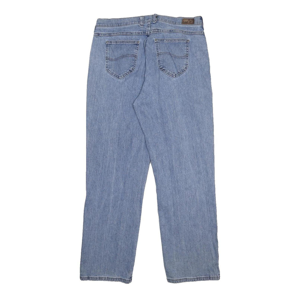 LEE Womens Light Blue Relaxed Straight Denim Medium Wash W32 L29 Zip Jeans
