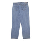 LEE Womens Light Blue Relaxed Straight Denim Medium Wash W32 L29 Zip Jeans
