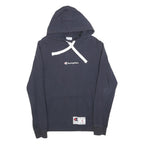 CHAMPION Mens Navy Blue Hoodie S Cotton Blend Classic Pullover Hooded Sweatshirt