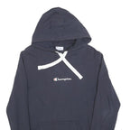 CHAMPION Mens Navy Blue Hoodie S Cotton Blend Classic Pullover Hooded Sweatshirt