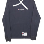 CHAMPION Mens Navy Blue Hoodie S Cotton Blend Classic Pullover Hooded Sweatshirt