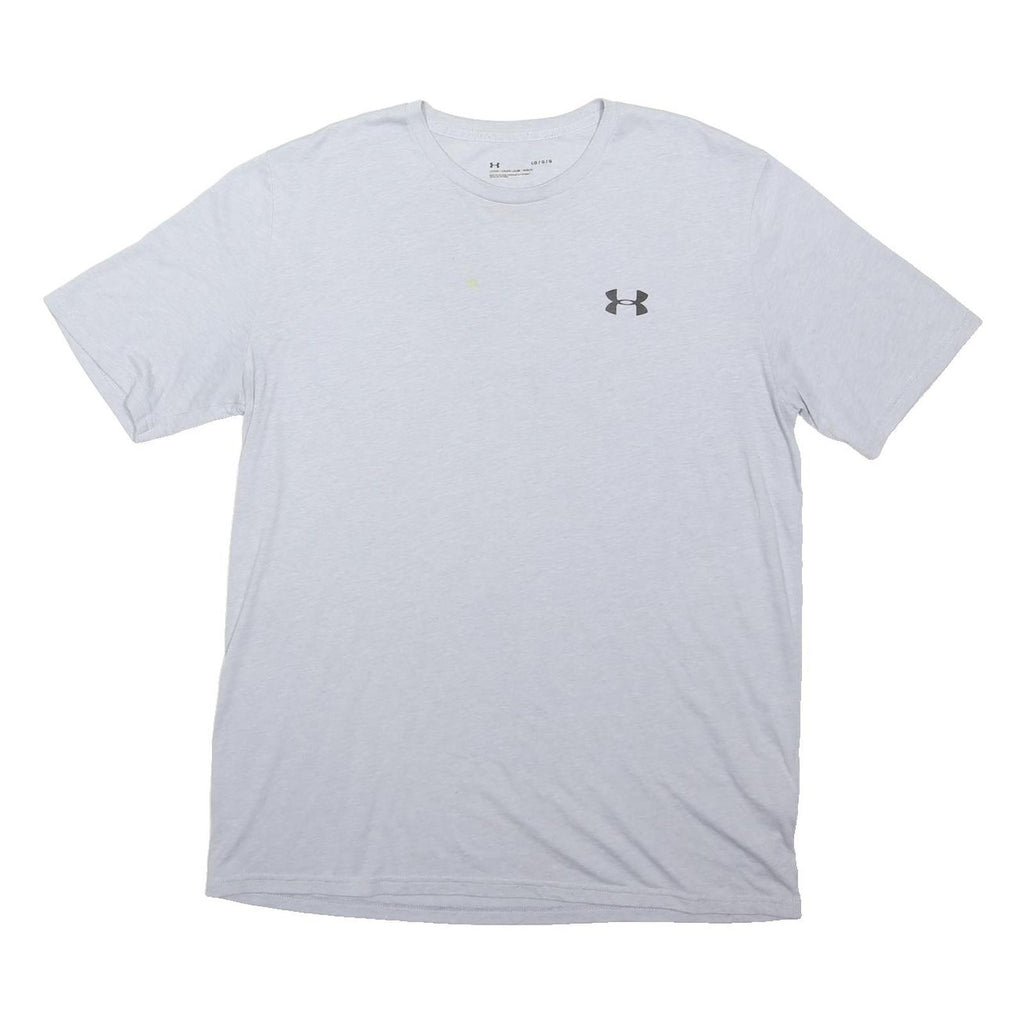 UNDER ARMOUR Mens White Athletic T-Shirt L Short Sleeve Crew Neck Cotton Blend
