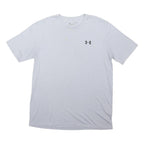 UNDER ARMOUR Mens White Athletic T-Shirt L Short Sleeve Crew Neck Cotton Blend