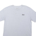 UNDER ARMOUR Mens White Athletic T-Shirt L Short Sleeve Crew Neck Cotton Blend