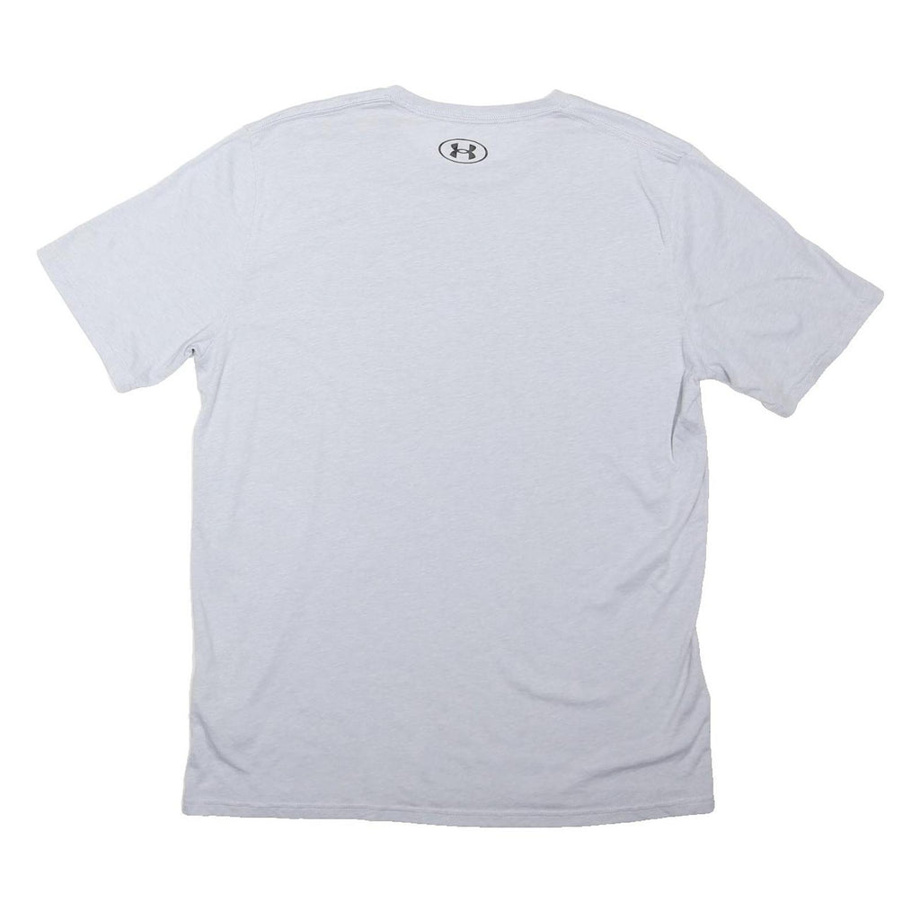 UNDER ARMOUR Mens White Athletic T-Shirt L Short Sleeve Crew Neck Cotton Blend