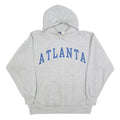 AUTHENTIC LIFE Mens Grey Hoodie L Atlanta Print Cotton Blend Pullover Casual