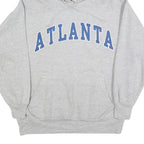 AUTHENTIC LIFE Mens Grey Hoodie L Atlanta Print Cotton Blend Pullover Casual
