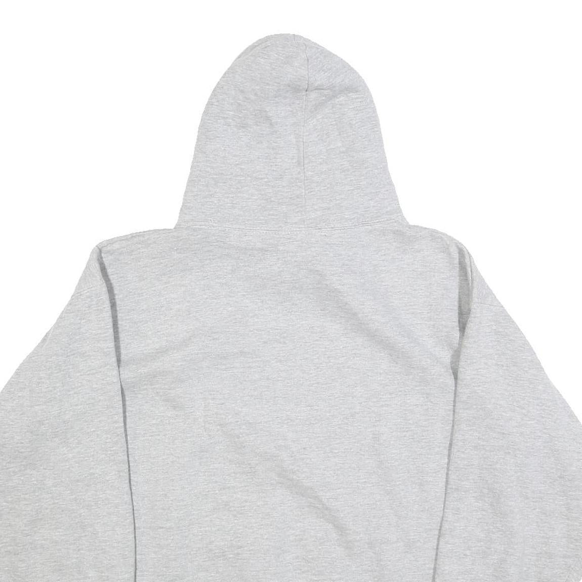 AUTHENTIC LIFE Mens Grey Hoodie L Atlanta Print Cotton Blend Pullover Casual