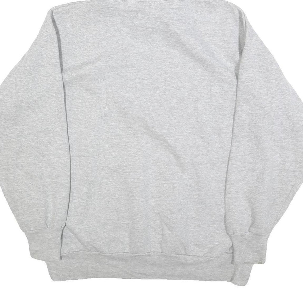 AUTHENTIC LIFE Mens Grey Hoodie L Atlanta Print Cotton Blend Pullover Casual