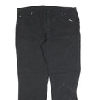 DICKIES Mens Black Regular Fit Straight Denim Jeans W40 L32 Workwear Zip Closure