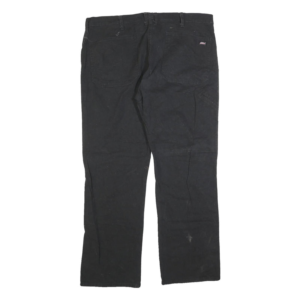 DICKIES Mens Black Regular Fit Straight Denim Jeans W40 L32 Workwear Zip Closure