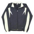 NIKE Womens Black & Cream Sports Track Jacket M Polyester Blend Zip Plain