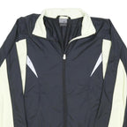 NIKE Womens Black & Cream Sports Track Jacket M Polyester Blend Zip Plain