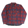 FORCE Mens Red & Blue Cotton Blend Check Shirt L Long Sleeve Casual