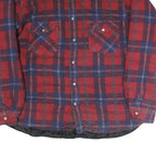 FORCE Mens Red & Blue Cotton Blend Check Shirt L Long Sleeve Casual