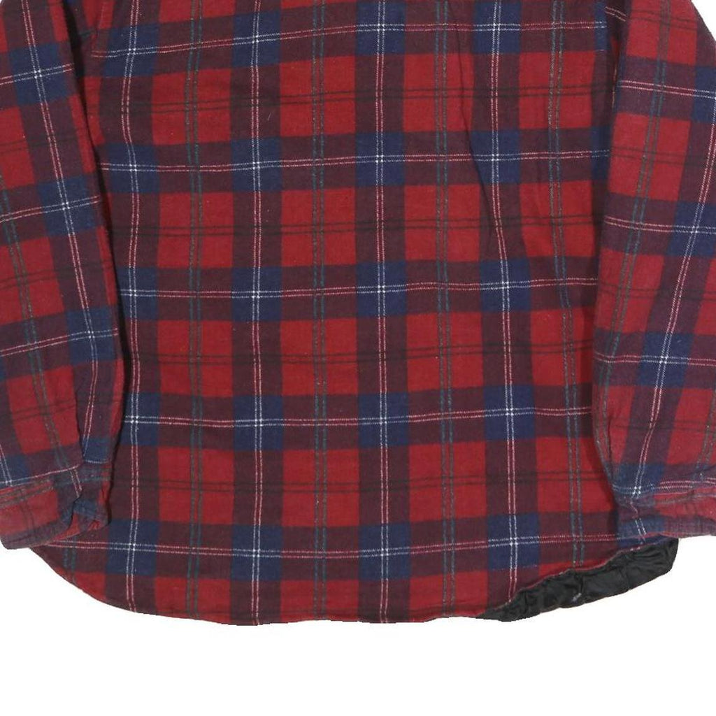 FORCE Mens Red & Blue Cotton Blend Check Shirt L Long Sleeve Casual