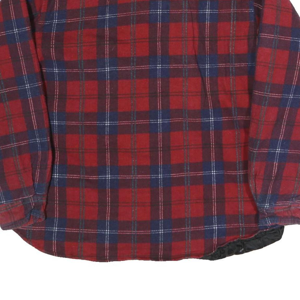 FORCE Mens Red & Blue Cotton Blend Check Shirt L Long Sleeve Casual