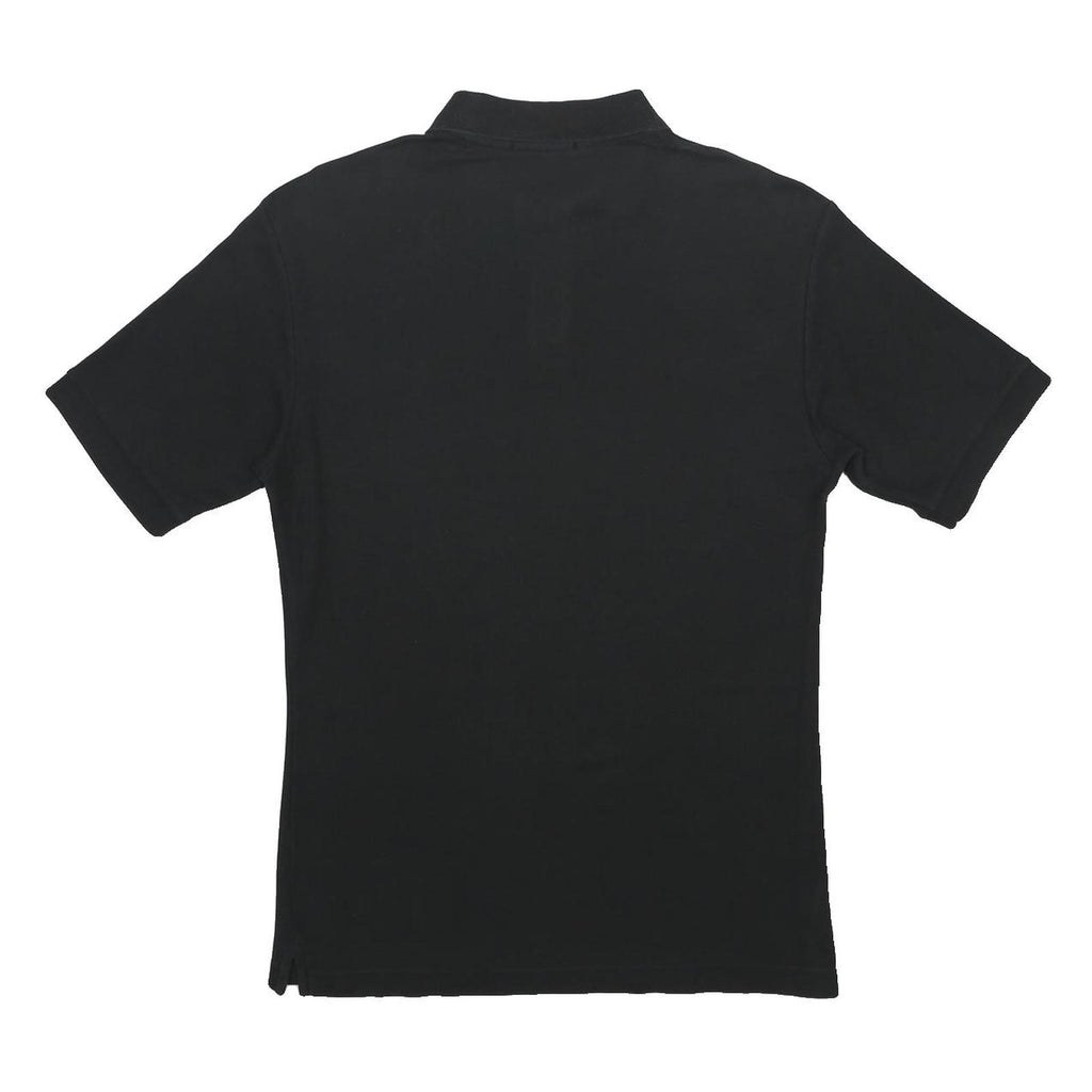 FILA Mens Black Cotton Blend Short Sleeve Plain Polo Shirt M Casual Wear