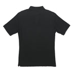 FILA Mens Black Cotton Blend Short Sleeve Plain Polo Shirt M Casual Wear