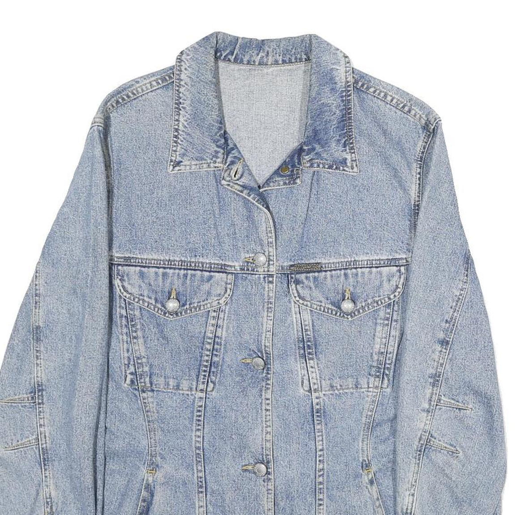 MARC CAIN Womens Blue Denim Jacket M Cotton Button Plain Classic Casual