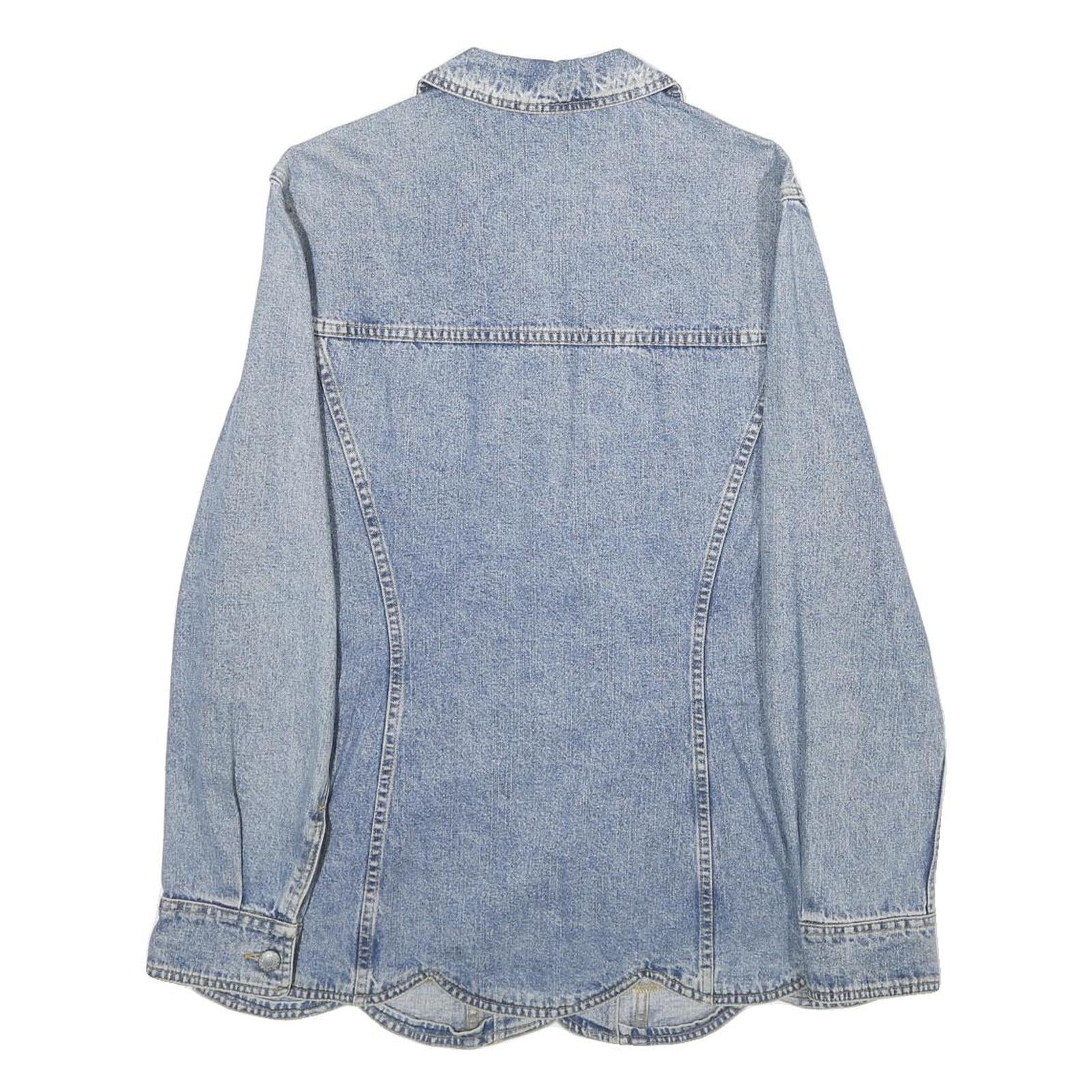 MARC CAIN Womens Blue Denim Jacket M Cotton Button Plain Classic Casual