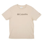 COLUMBIA Mens T-Shirt Beige Crew Neck L