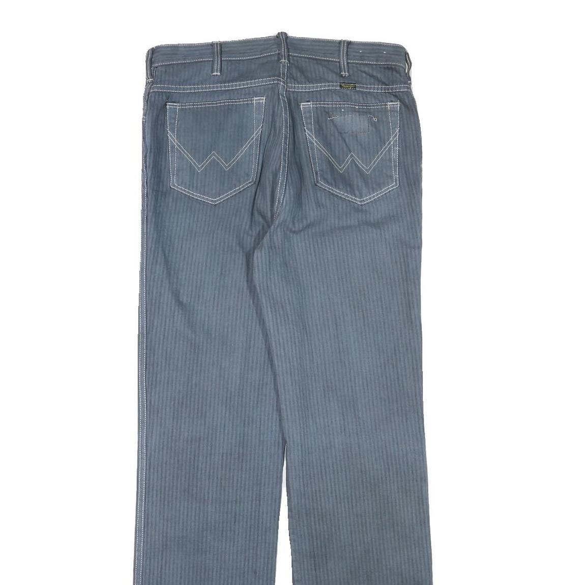 WRANGLER Mens Jeans Blue Regular Straight Denim W30 L32 Cotton Blend Zip