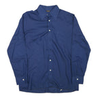 NETTELSTROTH Mens Blue Shirt S Polyester Blend Formal Classic Fit Button Collar