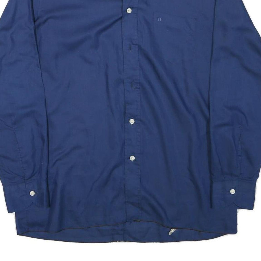 NETTELSTROTH Mens Blue Shirt S Polyester Blend Formal Classic Fit Button Collar