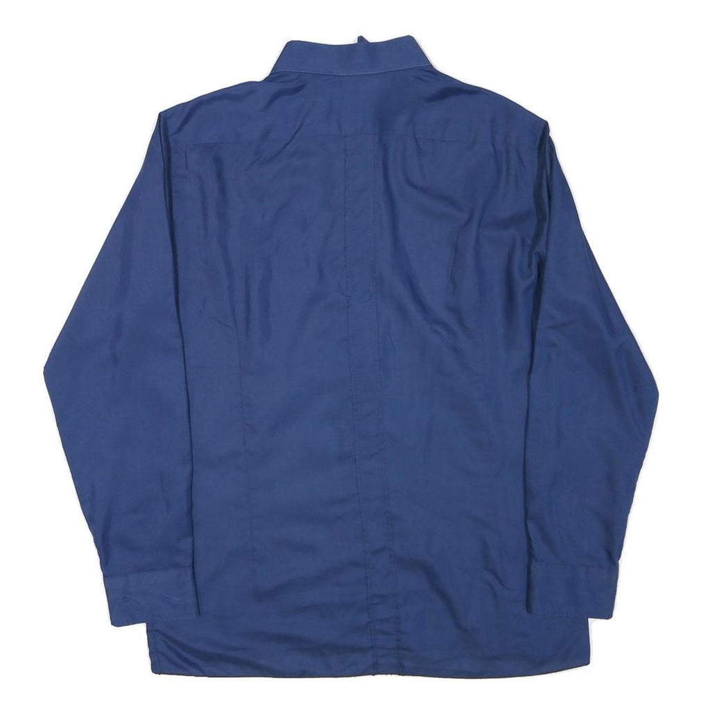 NETTELSTROTH Mens Blue Shirt S Polyester Blend Formal Classic Fit Button Collar