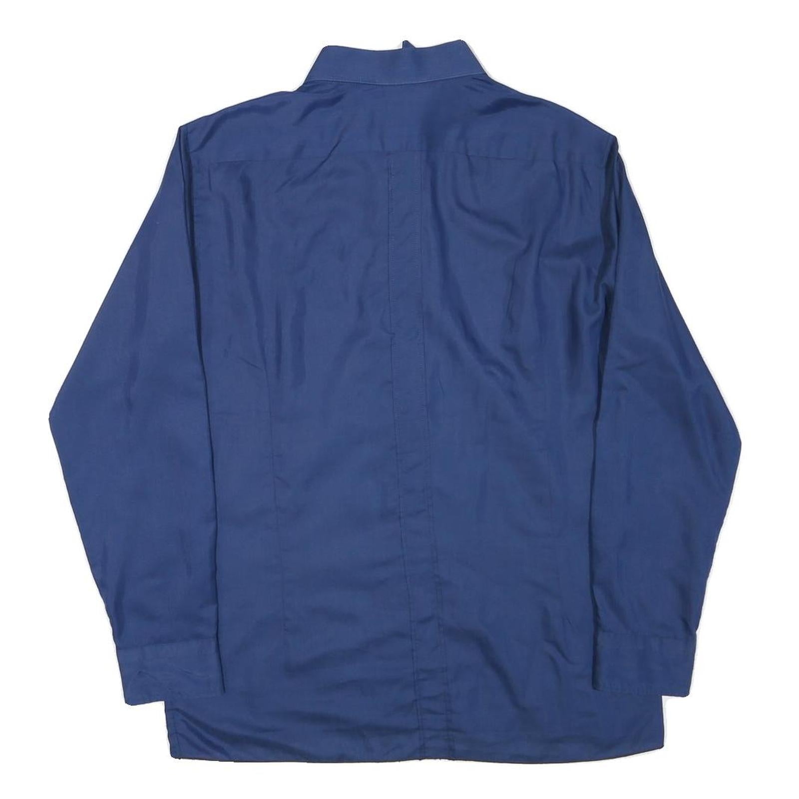 NETTELSTROTH Mens Blue Shirt S Polyester Blend Formal Classic Fit Button Collar