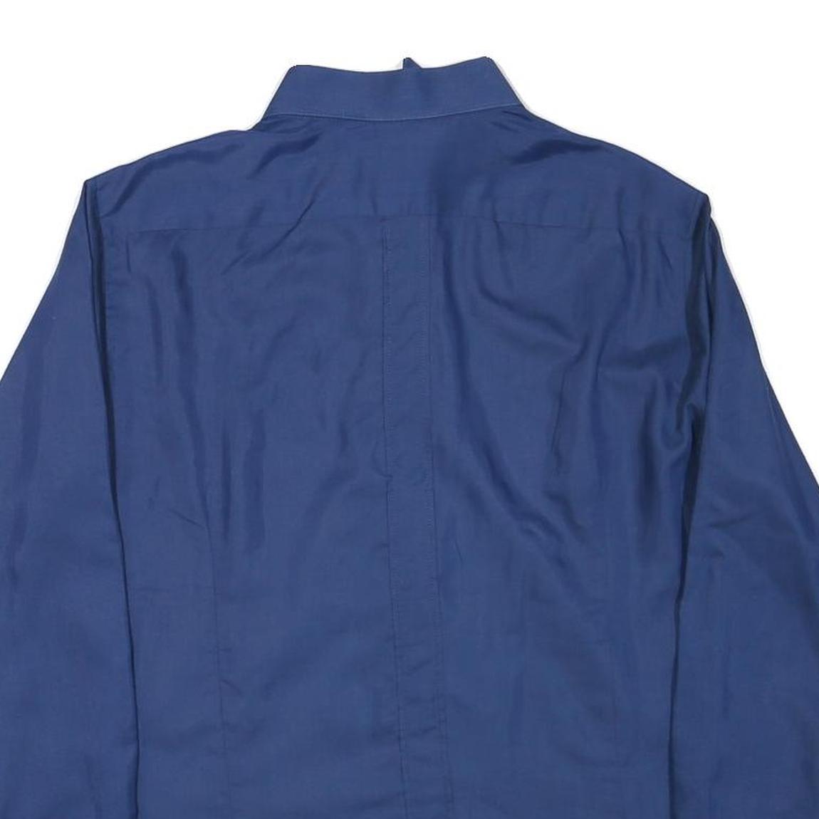 NETTELSTROTH Mens Blue Shirt S Polyester Blend Formal Classic Fit Button Collar