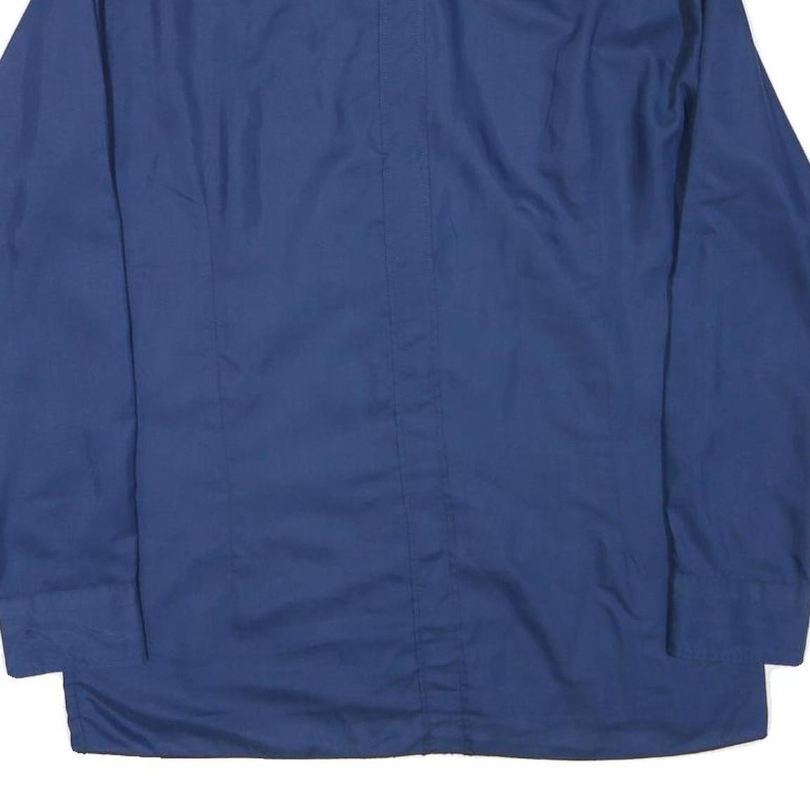 NETTELSTROTH Mens Blue Shirt S Polyester Blend Formal Classic Fit Button Collar