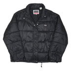 LEVI'S Womens Black Puffer Jacket L Polyester Blend Zip Casual Warm Winter
