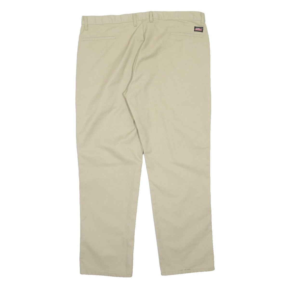 DICKIES Mens Regular Fit Beige Polyester Blend Trousers W40 L32 Classic Straight