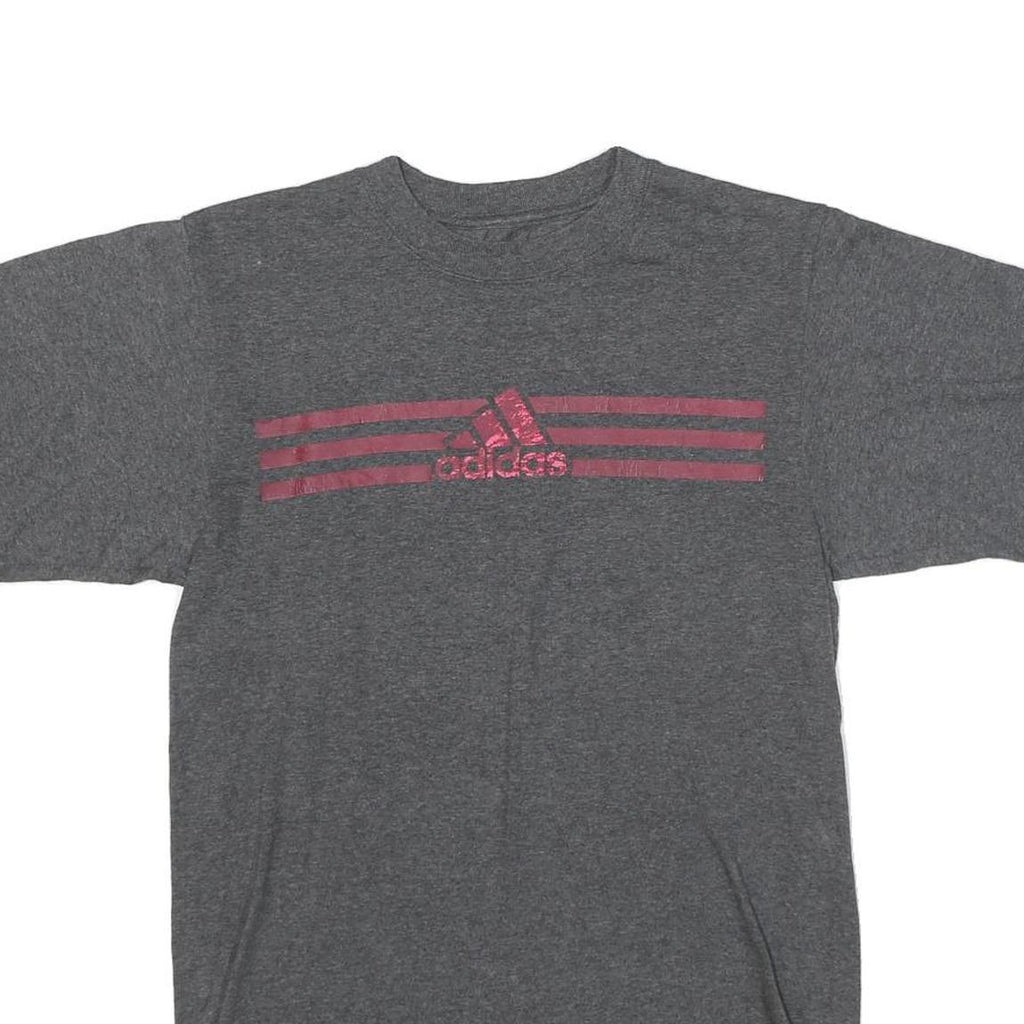 ADIDAS Mens Grey S Graphic T-Shirt Short Sleeve Crew Neck Casual Sporting