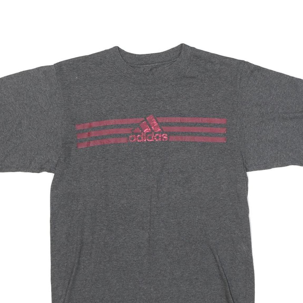 ADIDAS Mens Grey S Graphic T-Shirt Short Sleeve Crew Neck Casual Sporting