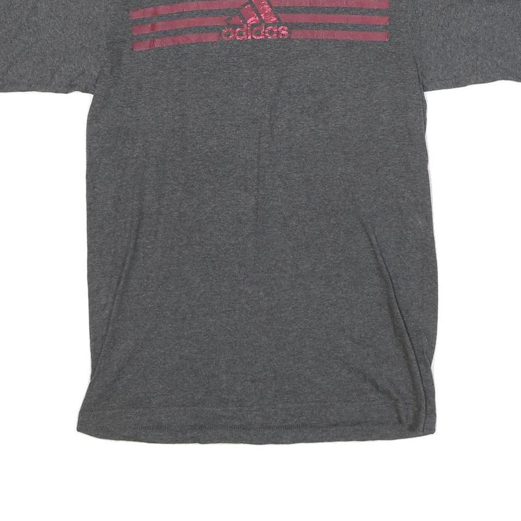 ADIDAS Mens Grey S Graphic T-Shirt Short Sleeve Crew Neck Casual Sporting