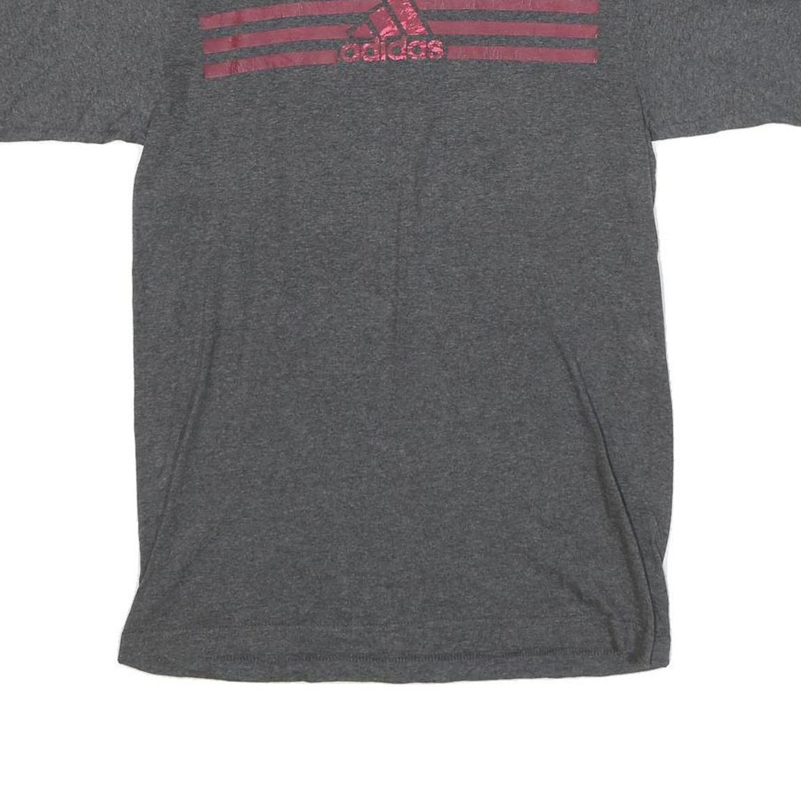 ADIDAS Mens Grey S Graphic T-Shirt Short Sleeve Crew Neck Casual Sporting