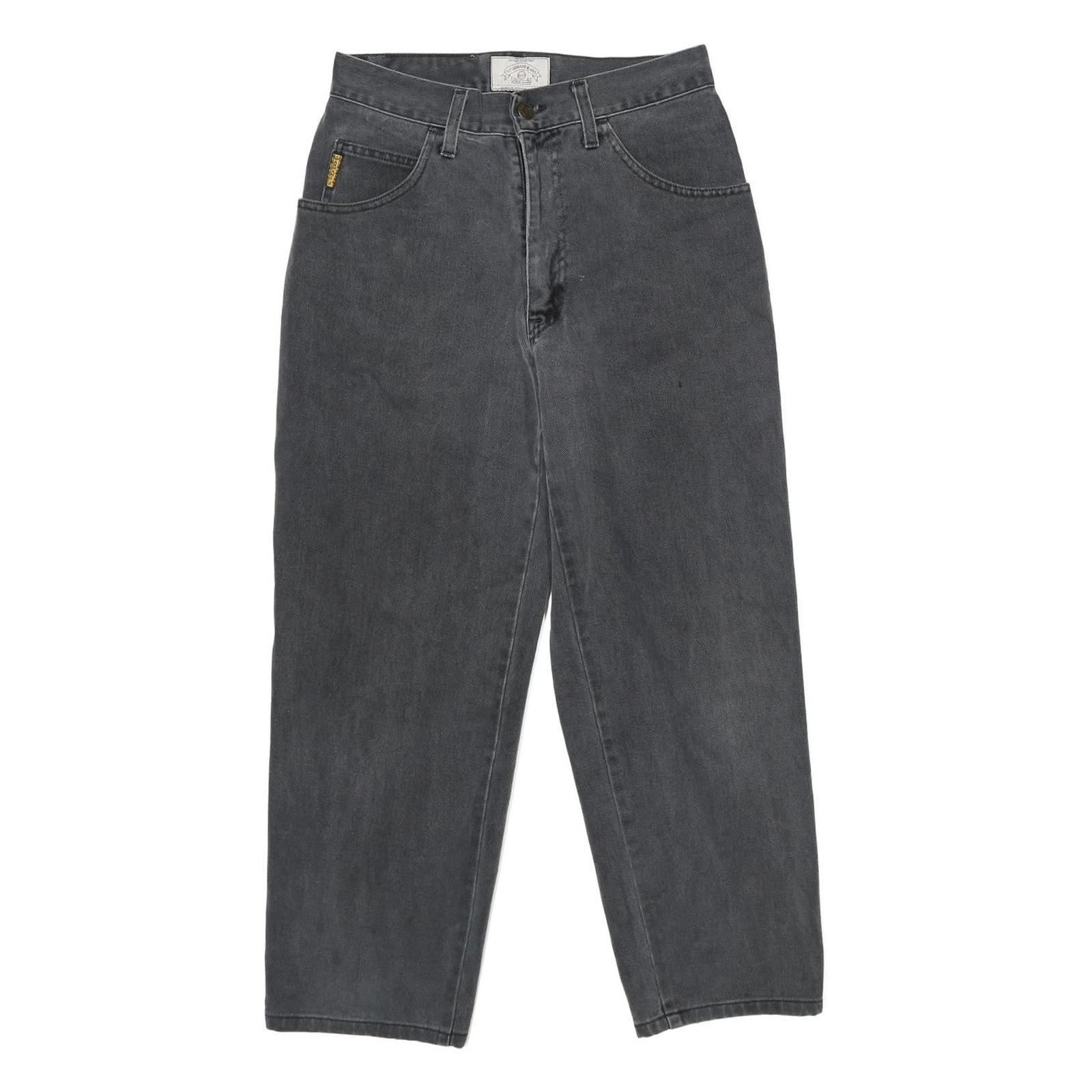 ARMANI JEANS Womens Classic Black Straight Denim Medium W28 L28 Zip Cotton