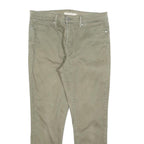 LEVI'S Womens Slim Slim Khaki Green Cotton Blend Trousers W32 L25 Comfortable
